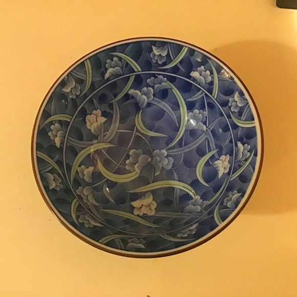 MCI Japan Mid Century Rice Bowl Blue and White Porcelain Gorgeous Design Vintage - Picture 1 of 5